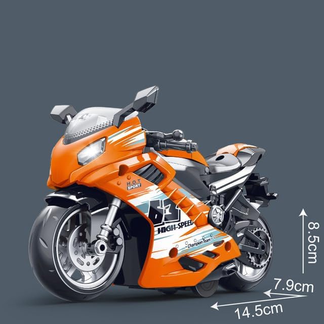 Image of Police Motorcycle Toy - Pull Back Motorcycle Toys, Tiny Gift with Music Lighting, Latte Motorcycles Toy for Kids Boys Age 3-8 Year Old (Sport Police Bike 01-Multicolor)