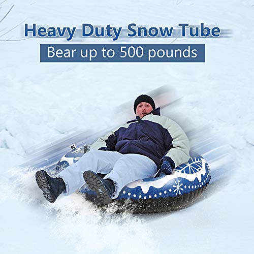 Winzwon Snow Tube for Adults and Kids 47 inch Large Heavy Duty Inflatable Snow Sledding Tube with Handles for Winter Christmas Snow - Thumbnail 4
