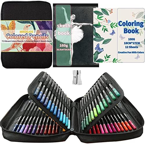75 Colored Pencils,Color Pencil for Adult Coloring with Sharpener,Coloring Book,Sketch Pad.Soft Core,Art Pencils Set for Artist Kids Beginner coloring Drawing,Pro Colored Pencils Kit in Storage Case.