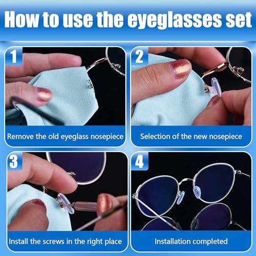 Eyeglass Nose Pads, 10 Pairs Anti Slip Glasses Nose Pads, Soft Silicone Air Chamber Nose Pads for Replace Nose Pads and Repair Glasses (15mm) — view 4