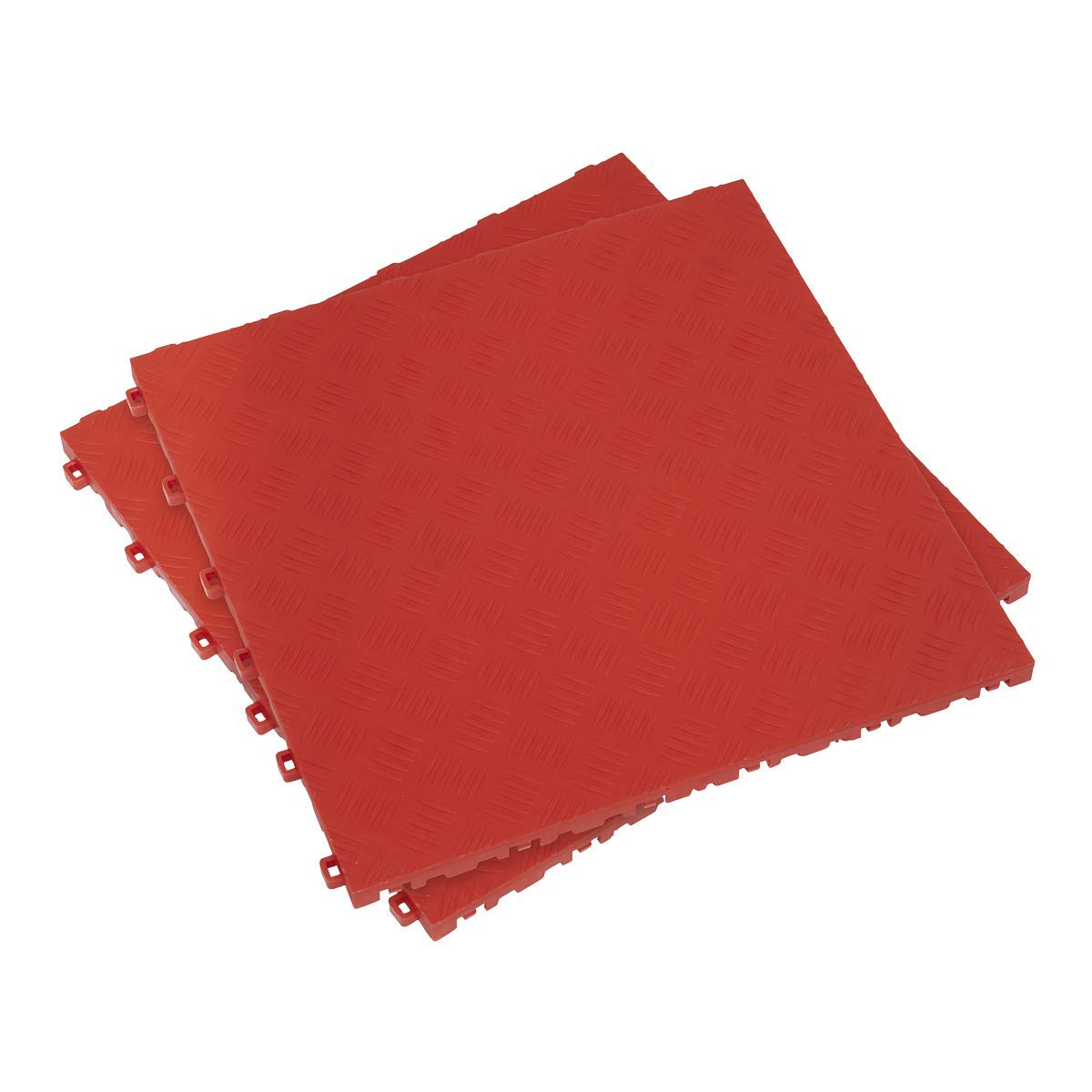 Sealey Red Ft3r 400 X 400Mm Polypropylene Floor Tile-Pack Of 9,