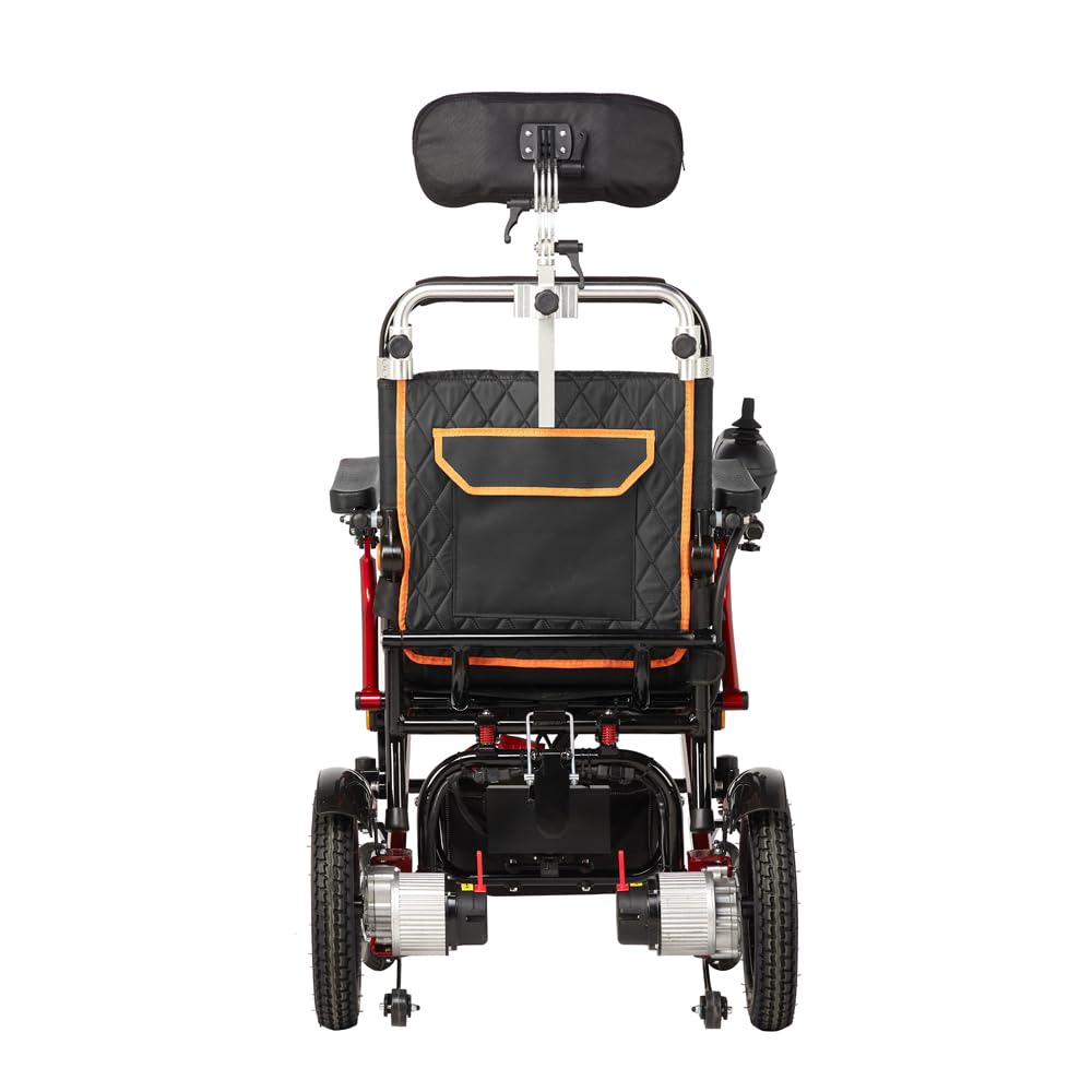 Silla De Ruedas Eléctrica Plegable, Respaldo Reclinable Con Reposacabezas, Aleación De Aluminio, Peso 25 Kg, Carga 150 Kg, Doble Motor 250W, Para Adultos Mayores Y Discapacitados