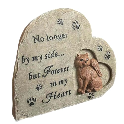 VILLFUL Adornos Conmemorativos para Gatos Estatua De Piedra Conmemorativa Lápida De Resina para Mascotas Marcador De Jardín para Tumbas De Gatos Figura De Jardín para