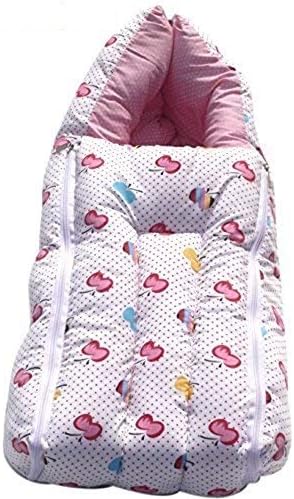 KiddosCare 2 in 1 Baby Bed Cum Bedding Set Baby Carrier (Pink, 64x41x12 cms)