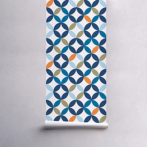 Cercles de vinyle marocain papier peint 360x250 cm pour masquer les défauts muraux - 5