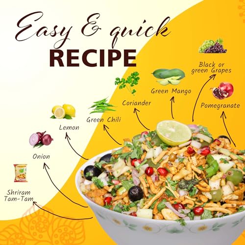 Image of SHRIRAM TAMTAMWALA Delicious Tamtam Regular Mixture Vadodara Tam Tam Bhel Mix Namkeen 500gm (Pack Of 1)