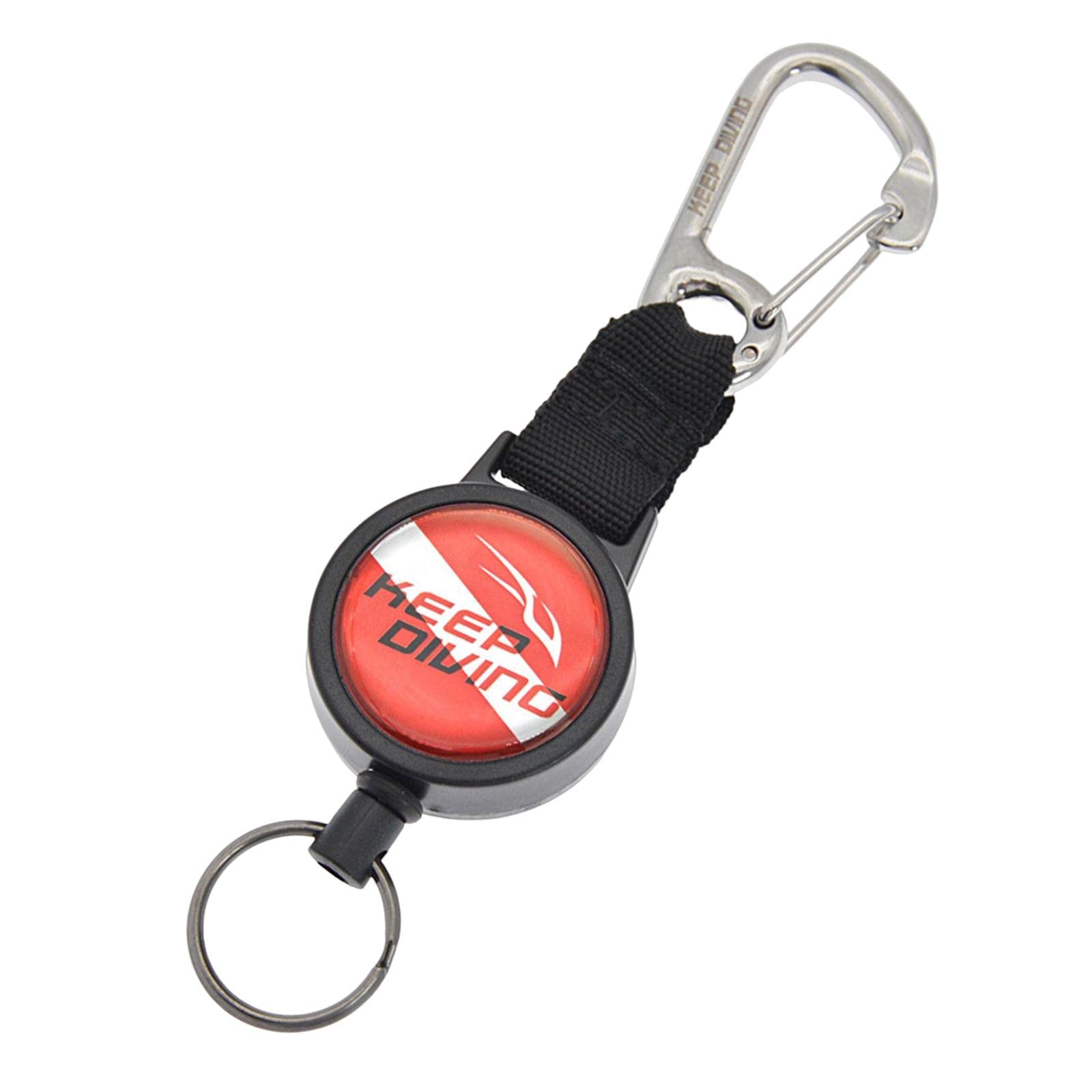 Baoblaze Scuba Diving Retractable Lanyard Hanging Strap Fin Mask Gear Retractor Clip & Ring für Unterwasserschnorcheln