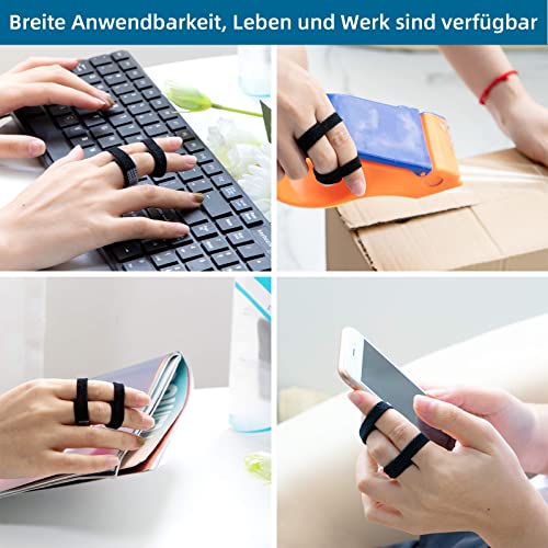Eurtes 10 Stück Trigger Finger Schiene, Verstellbare Atmungsaktiv Fingerschutz, Fingerbandage für Kleiner Finger, Mittelfinger und Ringfinger, Hammerzehen Korrektoren Uberlappende Zehen Zehenkorrektor