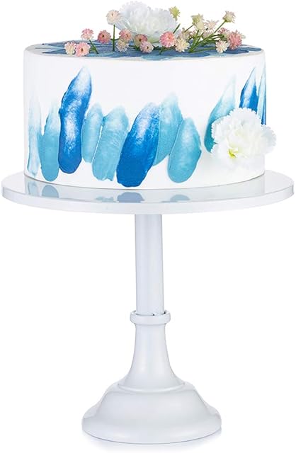 NUPTIO 30cm White Cake Stand, Afternoon Tea Stands, Cupcake Holder Stand, Cake Trays Display, Simple Style Metal Round Wedding Event Birthday Party Dessert Cupcake Pedestal Display Plate