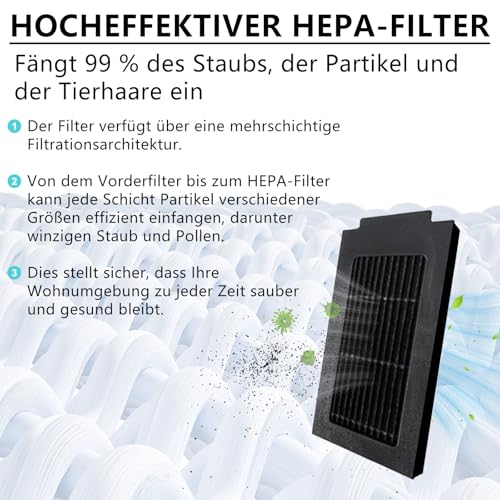 Homruich 21 Stück Zubehör für Ecovacs Deebot T30C Omni / T30C Saugroboter, 1 Hauptbürste, 4 Wischtücher 4 Filter, 6 Staubbeutel, 6 Seitenbürsten, T30C Omni / T30C Accessories