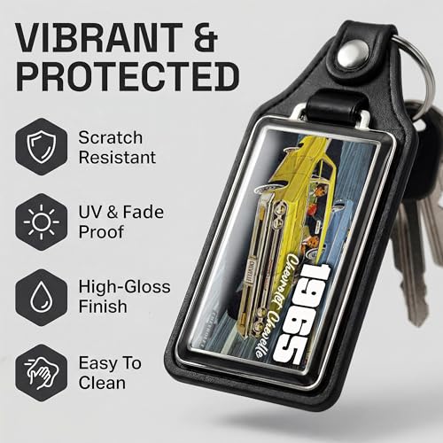 Image of Brotherhood 1965 Compatible with Chevelle Design Key Chain Key Holder Key Ring For Men Heavy Duty Car Key Ring For Men and Women