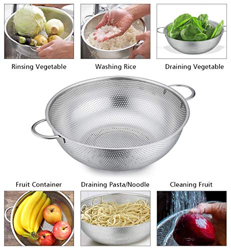 Image of Stainless Steel Dish Rack Drain Basket with Drip Tray & Spoon Holder Dish Drainer for Kitchen Drying Stand /Kuda /Plate Rack /Bartan Over Sink Counter Dish Rack Drain Basket Steel Tray Kitchen (Round)