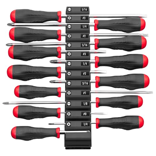 Image of Ernst Manufacturing Screwdriver Pro - Modular Screwdriver Organizer for 13 Tools with Anti-Slip Base, Black - Made in the USA