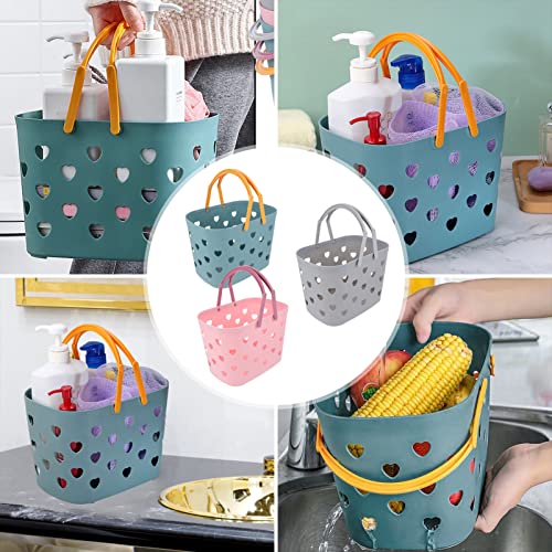 3 Stks Badkamer Opbergmanden Hart Holle Shampoo Fruit Organizers Badbenodigdheden voor Winkelen Badkamer (Verschillende Kleur) - Image 5