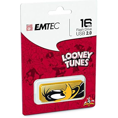 Emtec M700 Flash Drive, 16GB, Daffy Duck USB 2.0 Capless Slide-Open System Cover