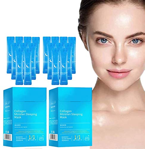 S-SNAIL-OO Creamy Skin Cooling Mask Gel, Ice Cream Skin Reborn Cooling Mask, Collagen Moisten Sleeping Mask, Hyaluronic Acid Moisturizing Gel, Cooling Mask No-wash Sleep Mask (40 pcs)
