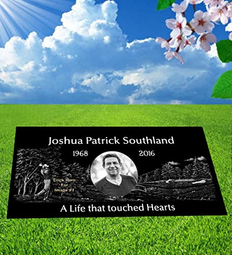 Legacy Headstones Heaven Collage Black Granite (With Free Photo!) 20 x 10 x 3