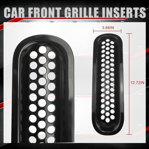 Image of Front Grill Mesh Insert Grille Guard Gloss Black Fits for Jeep Wrangler JK JKU Sport Freedom Unlimited Sahara Rubicon 2007-2017 Front Insert Grille Clip-In