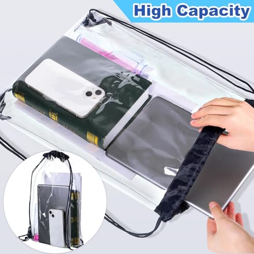 Sac à dos transparent en PVC robuste avec cordon premium - 4