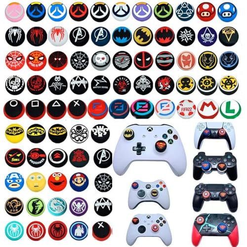 Image of Thumb Grip Caps for PS5 /PS4 /Xbox /Switch Pro Controllers | Non-Slip Silicone Joystick Covers | Analog Stick Protection & Comfort Grip for Gaming | (Random Designs Sent) (2)