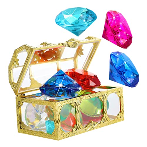 ibasenice 1 Juego De Juguetes De Piscina con Gemas Juguetes De Baño De para Pequeños Kit De Guirnalda De Globos Cofre del para Joyas para Juguetes