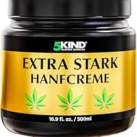 5kind Extra Starke Hanfcreme 500ml - Hochkonzentriertes Hanföl und Arnika-Creme - zur Massage von Gelenken & Muskeln, unterem Rücken, Knien, Nacken & Schultern - Reich an natürlichen Extrakten