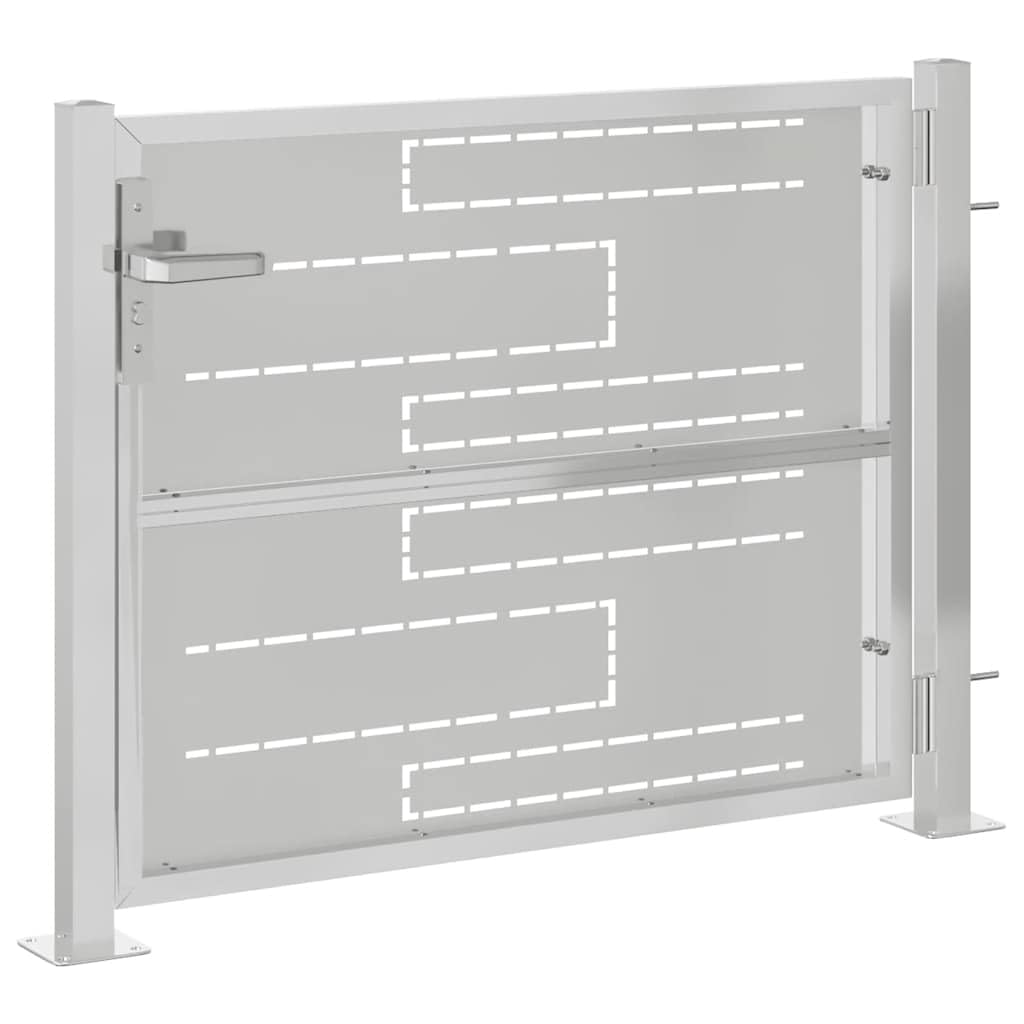 vidaXL Puerta de Jardín, Puerta de Seguridad con Cerradura, Puerta de Entrada, Puerta de Valla para Jardín Patio, Acero Inoxidable