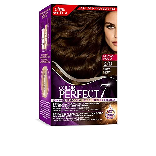 Wella Color Perfect - Tinte de Coloración Permanente para un Cabello Hidratado y Luminoso - Tono Marrón Oscuro