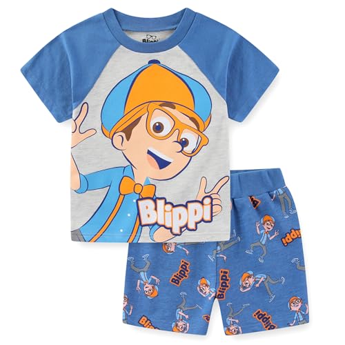 Blippi Boys Short Sleeve T-Shirt and French Terry Shorts Set for Toddler and Big Kids