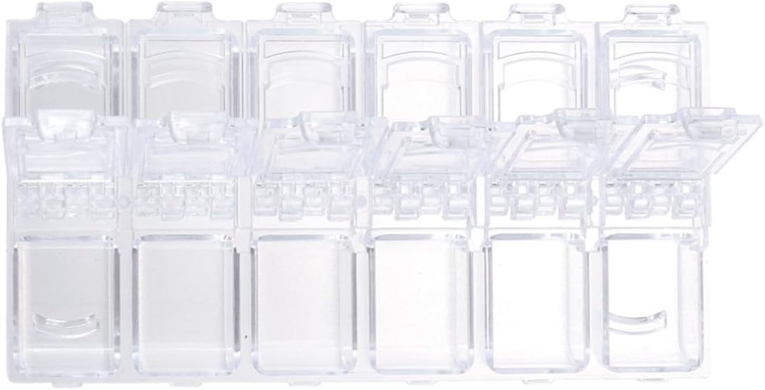 Grid Acrylic Nail Art Storage Container with Separate Covers
