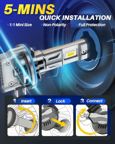 Image of AUTOONE H11B LED Bulb, 70000LM H11B Lights, No Flickering, Easy Install, 70K+ Lifespan, 2PCS
