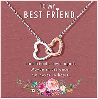 D Dongjiangjin Gift Best Friend Friendship Gifts, Sister Friendship Necklace Interlocking Heart Friendship Necklace Jewellery Gifts
