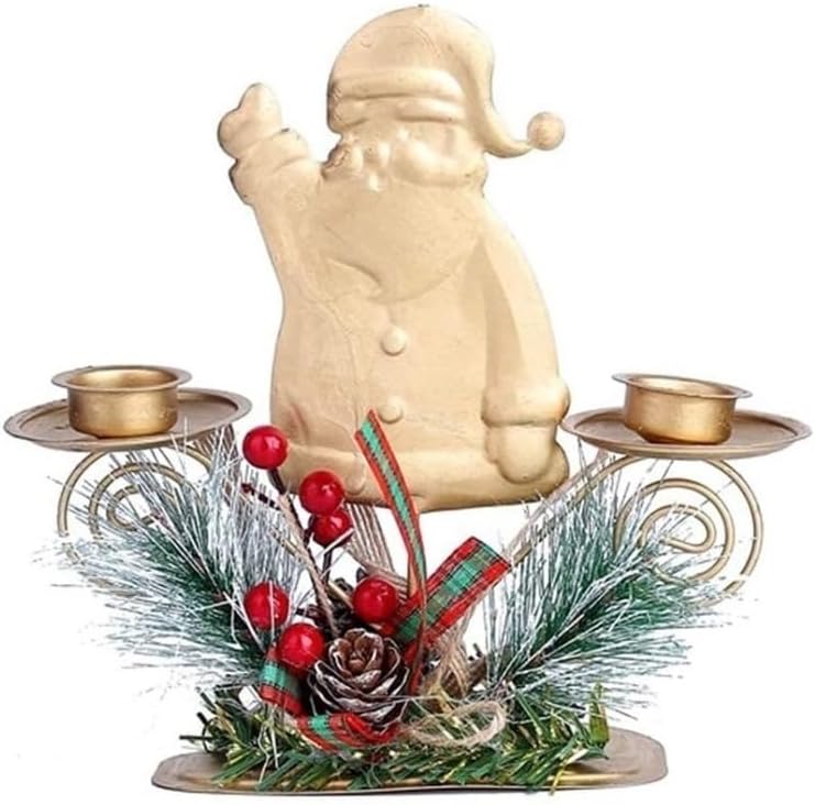 Candle Holder for Table Bedroom Craft Living Room Table Birthday Dinner Party Christmas Decor Wedding Stand Ornament Tea Light Desktop Decoration (Color : Christmas Tree)