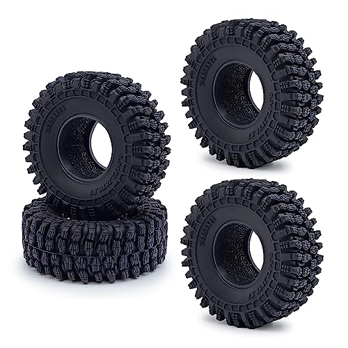 Zolikar 4PCS RC 1.0 Tires Foam Insert Soft Rubber 1.0" Wheel Tires 58MM