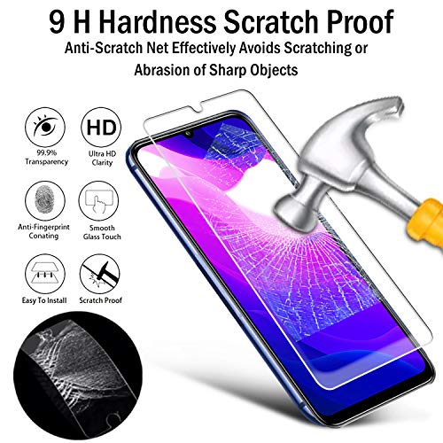 QHOHQ 2 Piezas Protector de Pantalla para Xiaomi Mi 10 Lite 5G (No es para Mi Note 10 Lite) con 2 Piezas Protector de Lente de Cámara, Cristal Templado Membrana, [9H Dureza] - HD - [Antiarañazos]