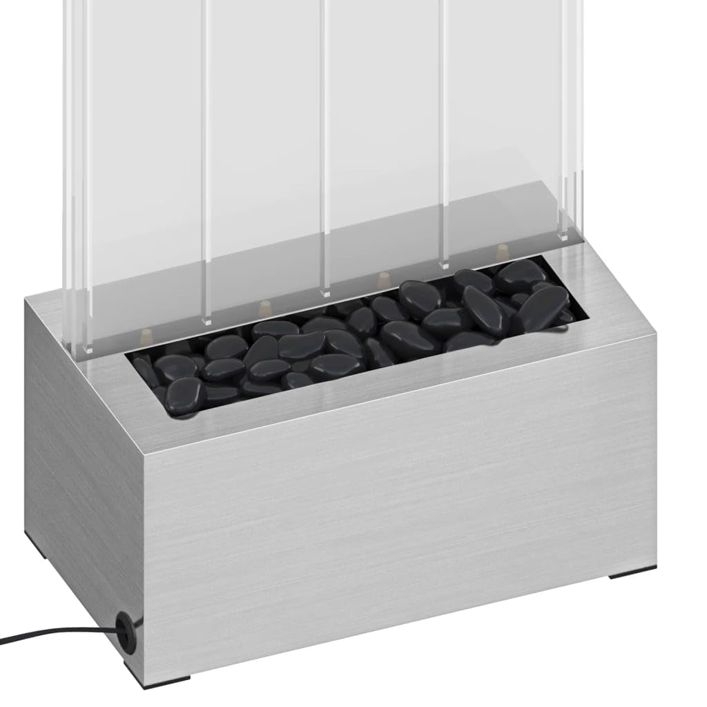 vidaXL Columna Burbujas Leds RGB Cascada Iluminación Fuente de Jardín Pared Luces Oficina Equipo Eléctrico Acero Inoxidable Acrílico