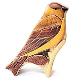 South Asian Handicrafts Goldfinch Bird - Intarsia Wood Puzzle Box - Handcrafted with Secret Compartm
