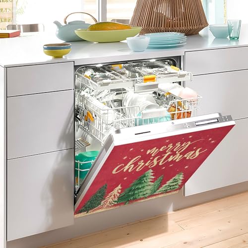 Wusikd Christmas Trees Dishwasher Magnetic Cover Xmas Dishwasher Sticker Dish Washer Panel Decal for Home Kitchen Decorative Fridge Wash Machine Magnet by Wusikd - Image 5