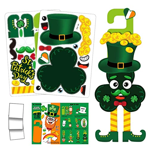 Recortes del día de San Patricio, recortes de papel de la suerte, decoraciones del día de San Patricio para decoración de pared del hogar del día de San Patricio