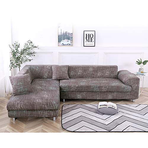 Housse de canapé extensible en forme de L pour protéger un canapé d'angle usé - 5