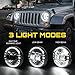 Xprite 7 Inch LED Headlights DOT Approved Compatible with 1997-2018 Jeep Wrangler JK LJ CJ TJ Hummer H1 H2, Halo Ring, DOT Approved, High/Low Beam, Plug & Play, Chrome