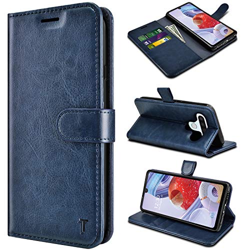 Tiflook Wallet Case for LG Stylo 6,PU Leather Flip Folio Case [Kickstand][RFID Blocking Debit/Credit Card Holder][Magnetic Closure][3 Card Slots] Bumper Shock-Absorption Phone Cover,Blue