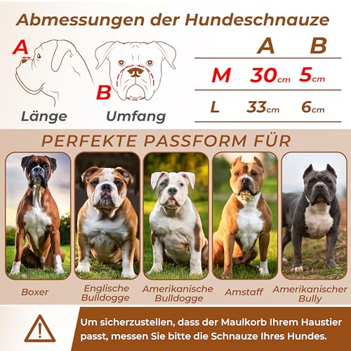 CleverTail Metall-Maulkorb für große Hunde – Körbchen-Maulkorb mit verstellbaren Lederriemen – Käfig-Maulkorb zum Verhindern von Beißen für Hunde mit kurzer Schnauze, Boxer, Bulldogge