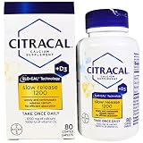 Citracal Calcium Slow Release 1200 + D3 Supplement Coated Caplets - 80 ct, Pack of 3
