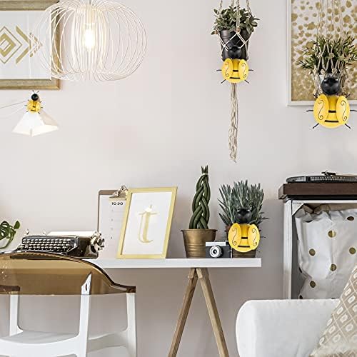 TSYMO Garden Ornaments Outdoor 4PCS - Metal Bee Wall Art Decorations for Yard Outdoor Sheds Fences(Yellow)
