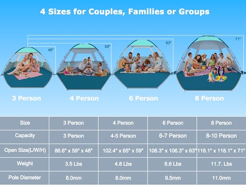 COMMOUDS Lightweight Beach Tent