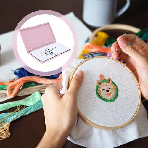 Image of Joyzan Magnetic Needle Storage Case, Portable DIY Sewing Stitching Pin Box | Knitting Organizer Rectangle Manual Slim Line Keeper Cross Stitch Container Tool Holder for Needlework Embroidery Art Craft