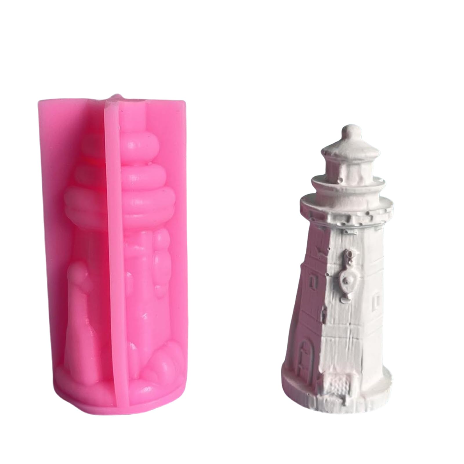 Xjdzineq Silicone Molds 3D Lighthouse Plasters Ornament Cake Casting Soap for Making Epoxy Resin