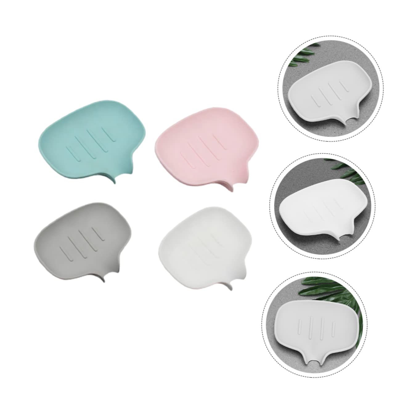 Jabonera Escurridora de Silicona, Pack de 4, Diseño Moderno