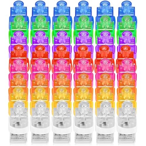 CALIFORNIA CADE ELECTRONIC Finger Lights, 50Pcs in 8 Colors Finger Flashlights for Kids Adult Halloween Party Favors for Trick or Treats Goodie Bag, Led Finger Lights for Easter Halloween Christmas Cover